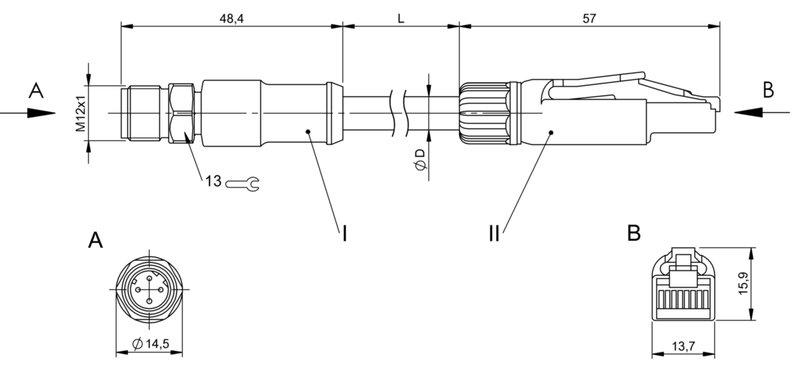 Соединительный кабель Balluff BCC S4B4-E834-8G-668-PS54N2-020-C009