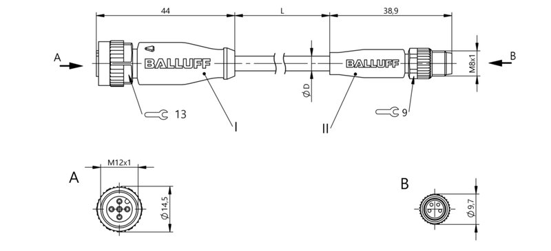 Соединительный кабель Balluff BCC M415-M314-3F-304-VX8434-010