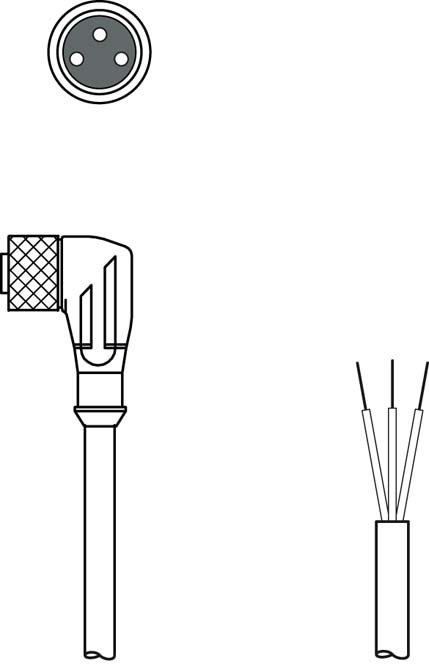 Разъем с кабелем Leuze Electronic KD U-M8-3W-P1-100