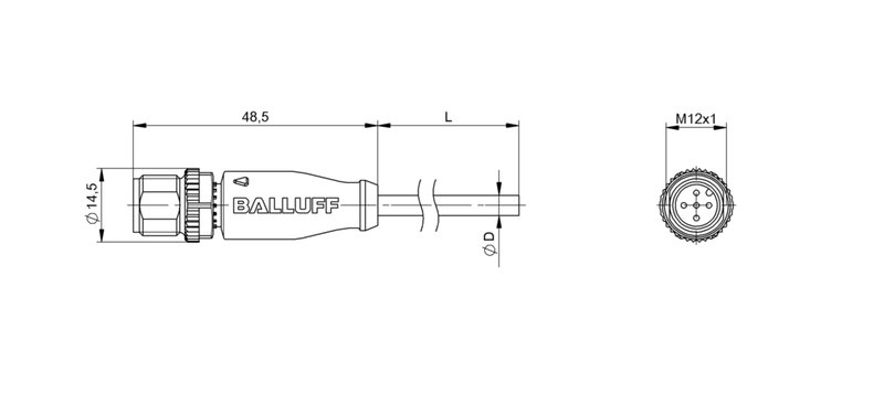 Разъем с кабелем Balluff BCC M415-0000-2A-017-PX0534-300