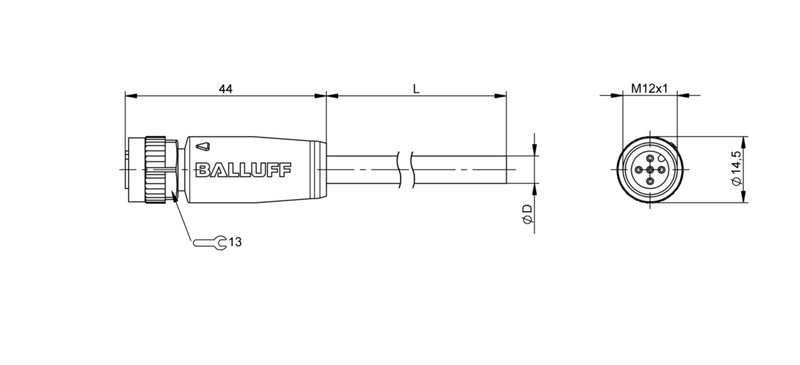 Разъем с кабелем Balluff BCC M415-0000-1A-068-VS24N7-100