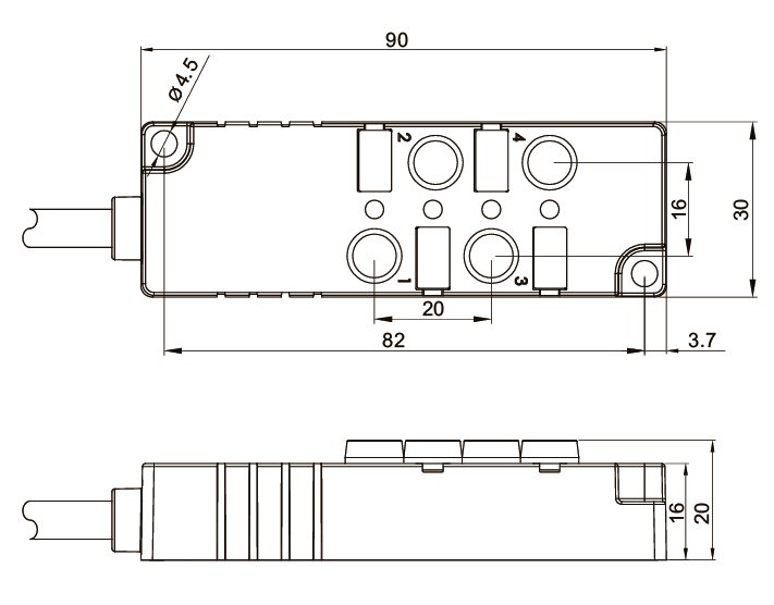 Распределительная коробка для датчиков LANBAO DB080403-1-05N