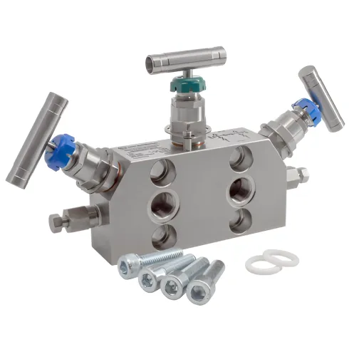 Трехвентильный клапанный блок KIPVALVE MV302-FF-M14-TB-08X18H10