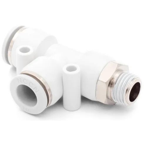 Тройник цанговый с резьбой переходной Naval Pneumatics QSTL-1/4-10