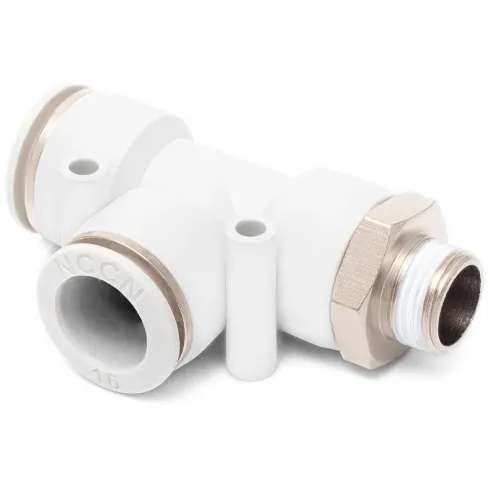 Тройник цанговый с резьбой переходной Naval Pneumatics QSTL-3/8-16