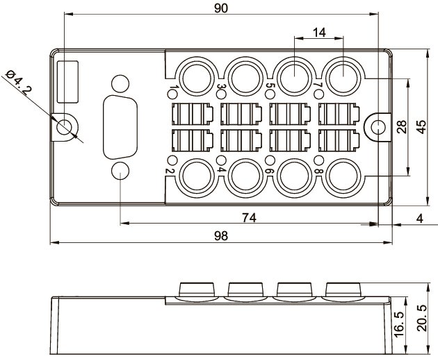 Распределительная коробка для датчиков LANBAO DB080803-0-DP